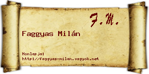 Faggyas Milán névjegykártya