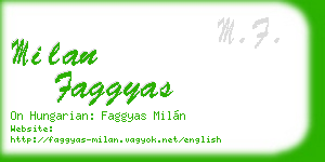 milan faggyas business card